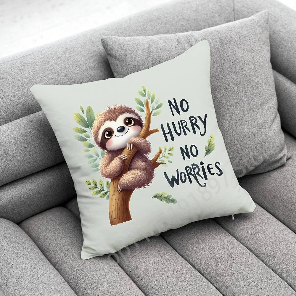 Yoga Sloth Sleep Cute Throw Pillow Case For 45*45cm 40cm 30cm 50cm 55cm Square Home Pillowcase Case