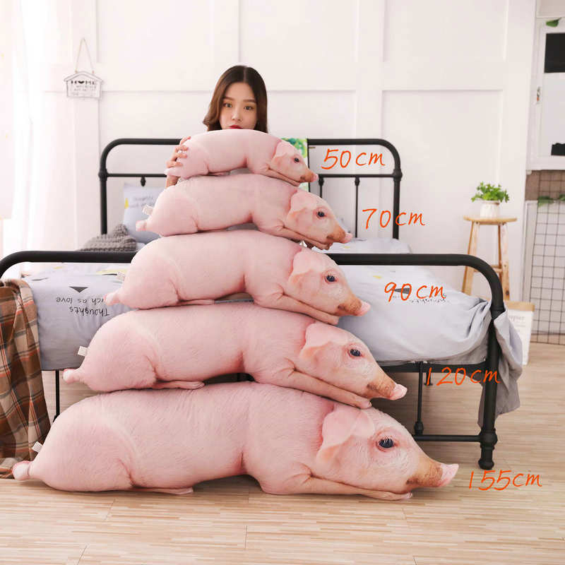 50cm 90cm 150cm Big size 3D Printing Simulated Pig Stuffed Pillow Realistic Pig Plush Animal Throw Pillow Sofa Decor Cushion about 50cm 2889₽