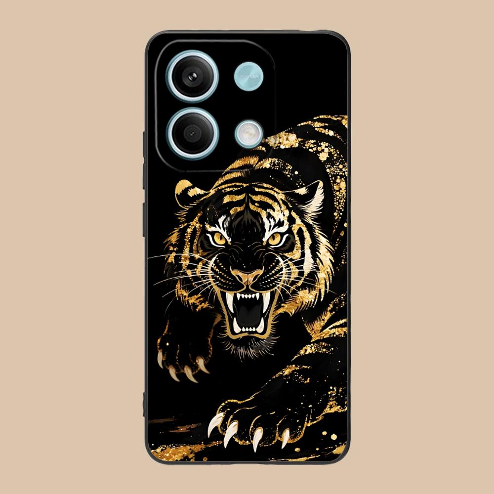 Tiger Neon Mobile Cell Phone Case for POCO M7 M6 M5 M4 M3 X7 X6 X5 X4 X3 Pro GT 5G Colorful Printing Cover Luxury Pretty Cover