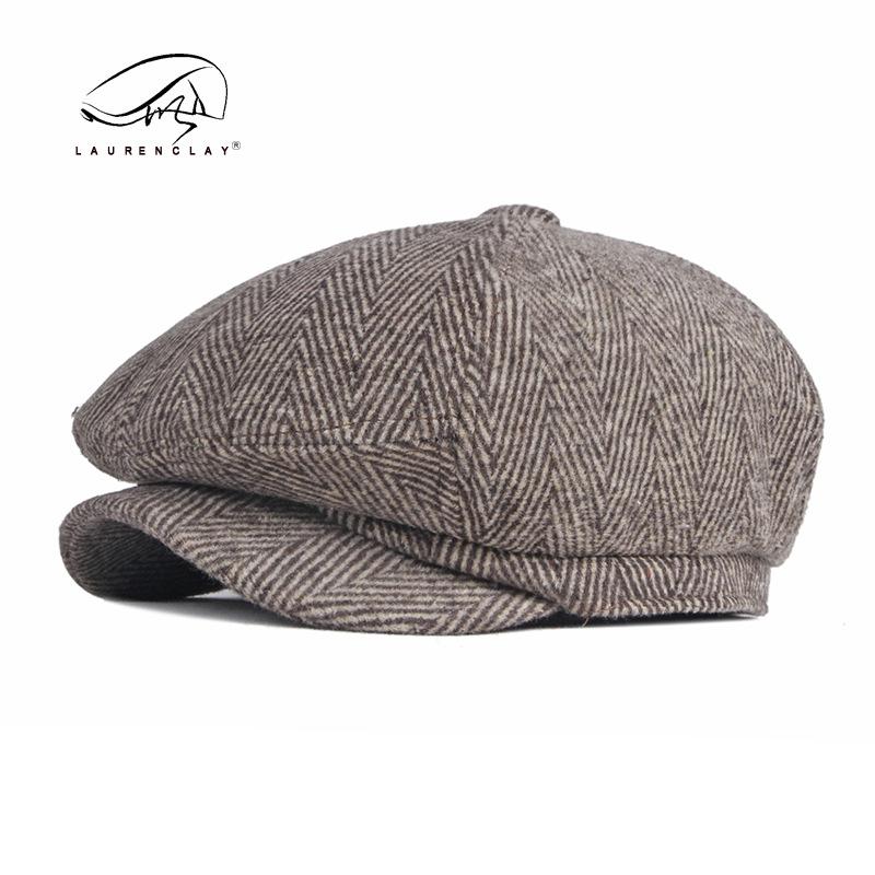 Herbst und Winter neue Wollmütze Herren Britische Retro Achteckmütze Lässige literarische Entenschnabel Malermütze Schiebermütze Damen