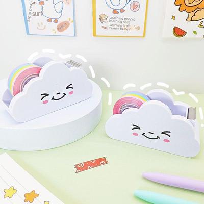 Rainbow Tape Cloud Cutter: Cute Desktop Tape Holder for Students