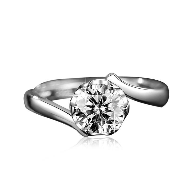 Open Adjustable European and American Style New Imitation Mosane Diamond Adjustable Girls' Ring Fashionable Creative Ring