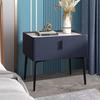 Fully Assembled Modern Italian-Style Leather Bedside Table with Storage