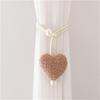 Heart Shaped Curtain Tiebacks Set of 2 Decorative Fleece Rope Curtain Holdbacks for Home Decor Window Accessories