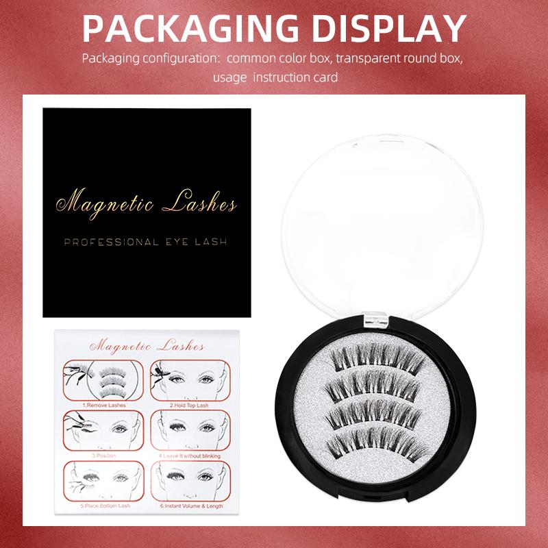 3D Eyelash Magnet Natural False Magnet Lashes New Arrival Magnetic Mink Eyelashes 4 Magnets Handmade