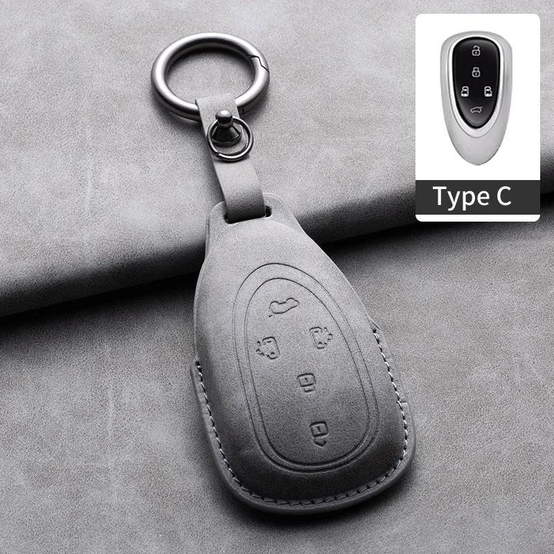 Car Remote Key Case Cover For Great Wall Gwm Wey Coffee01 Coffee02 Wey-X Wey-S Wey-Gt Vv7 Gt8 Leather Key Fob Keychain