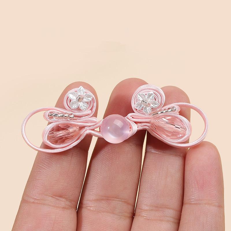 10pcs Crystal Chinese Knot Button Handmade Frog Closure for Qipao Hanfu, Sew-On