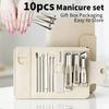 5/10pcs Premium Nail Clipper And Grooming Kit Complete with Travel Case Stainless Steel Cuticle Scissors Hand And Foot Care