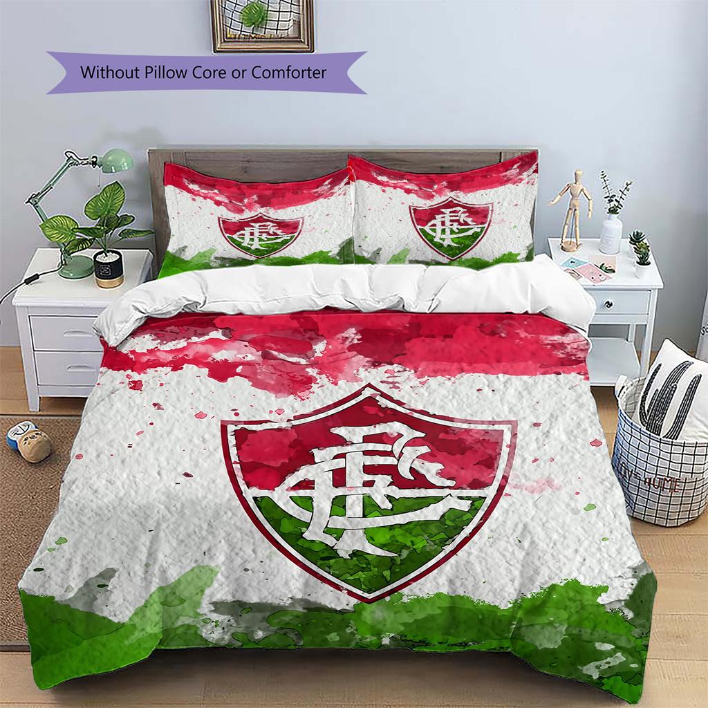 Fluminense FC Pattern Bedding Quilt Set Home Decoration Gift (1 * duvet cover + 2 * pillowcase without core)