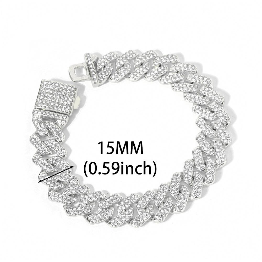 Hip Hop 14MM Πλήρης Διαμάντι Αλυσίδα Κούβας με Διαμάντια Ανδρικό Κολιέ Αποκλειστικό για Υπερβολική Αλυσίδα Κλείδας Αξεσουάρ Λαιμού