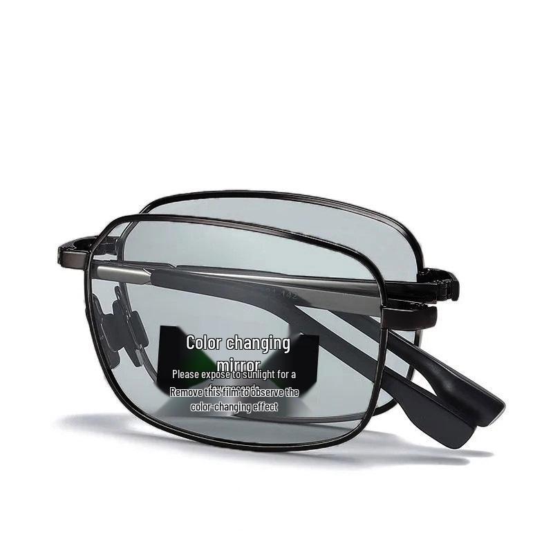 Pánské polarizační skládací sluneční brýle s fotochromatickými skly a slitinovým rámem pro řízení