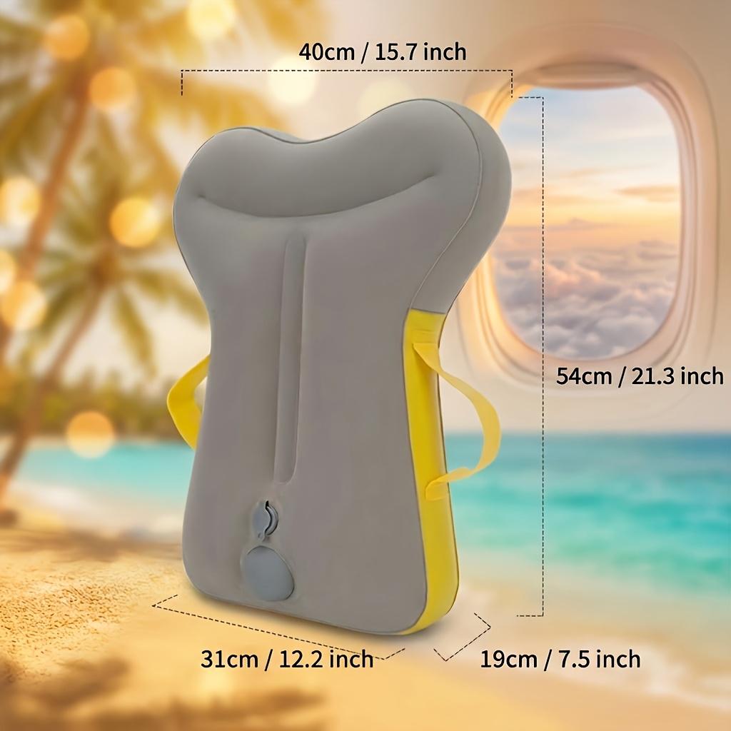 Inflatable Travel Pillow with Adjustable Neck Support - Ergonomic Design for Airplane And Car Durable Polyester