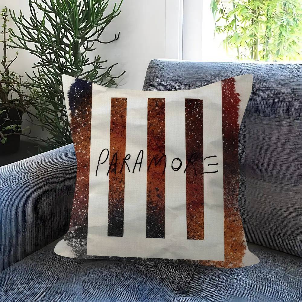 Band Paramore Logo Cushion Cover Inches Farmhouse Decor Home Throw Pillow Covers For Couch Decorations