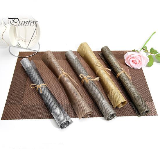 Woven Vinyl Placemat Heat-Resistant PVC Placemat Non-Slip Washable Table Mat Protects Table from Burns Stains Dining Mats for Home Restaurant Bar