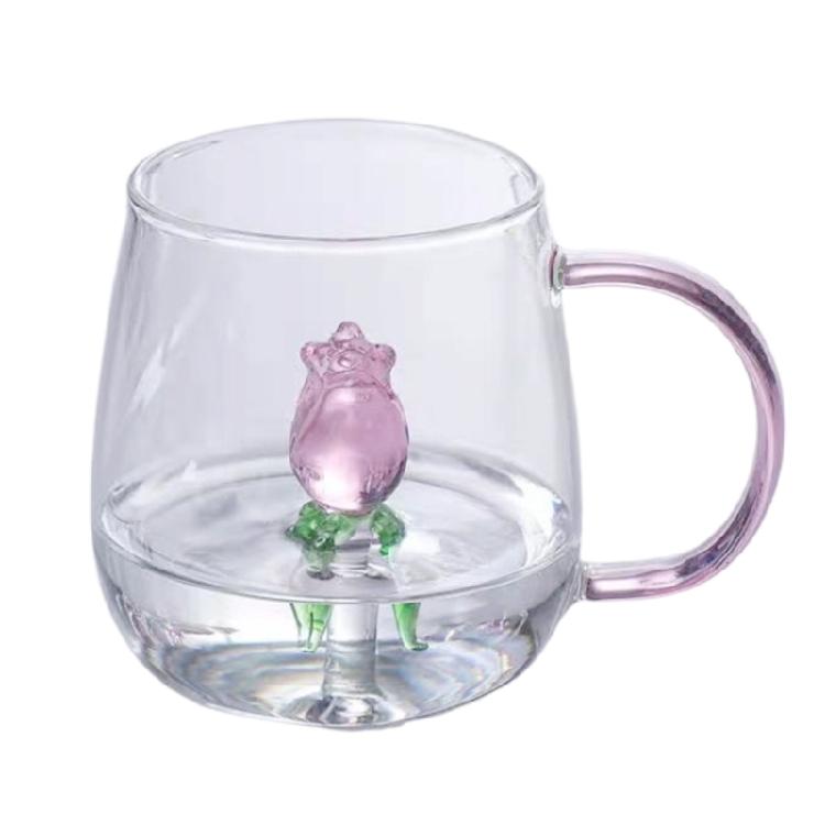 Travel Friendly Cartoon Glasswares Thermal Resistant Glass Cup Heatproof Drinkware For Indoor Outdoors Use