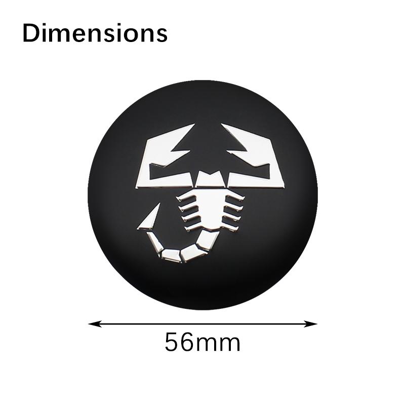 4pcs 56mm Wheel Center Hub Cap Emblem Badge Stickers Car Stying for Abarth 124 500 Grande Punto Spider 500C 595C 695C Evo