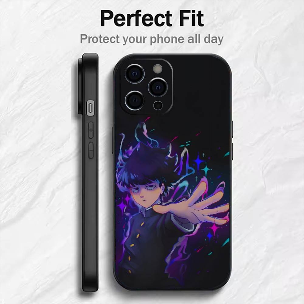 

MOB-100 S-Shigeo K-Kageyama Phone Case For iPhone17,16,15,14,13,12 Plus,Max Soft Silicone Black Cover iPhone17promax