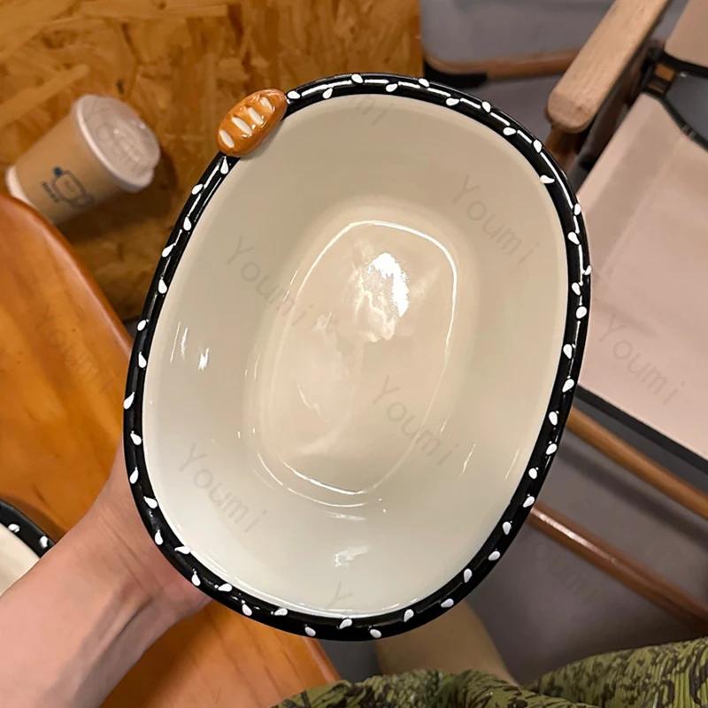 Creative Hand Painted Ceramic Plates Delicious Dishes Pasta Dining Plate Home Afternoon Tea Fruit Snack Exquisite Cute Tableware