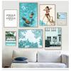 Nordic Posters And Prints Wall Art Canvas Painting Wall Pictures For Living Room Decor Sea Beach Pineapple Girl Swimming Pool
