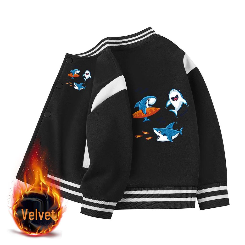 Kinder Baseballjacke mit Fleece-Futter - Lässige Herbst-/Winter-Oberbekleidung