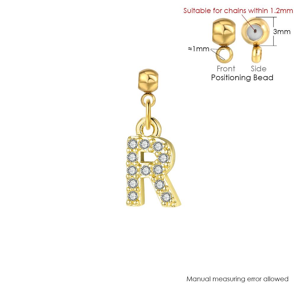 Trendy Letter Cubic Zircon Pendant For Women Positioning Charm Bracelet Necklace DIY Making Jewelry Accessories