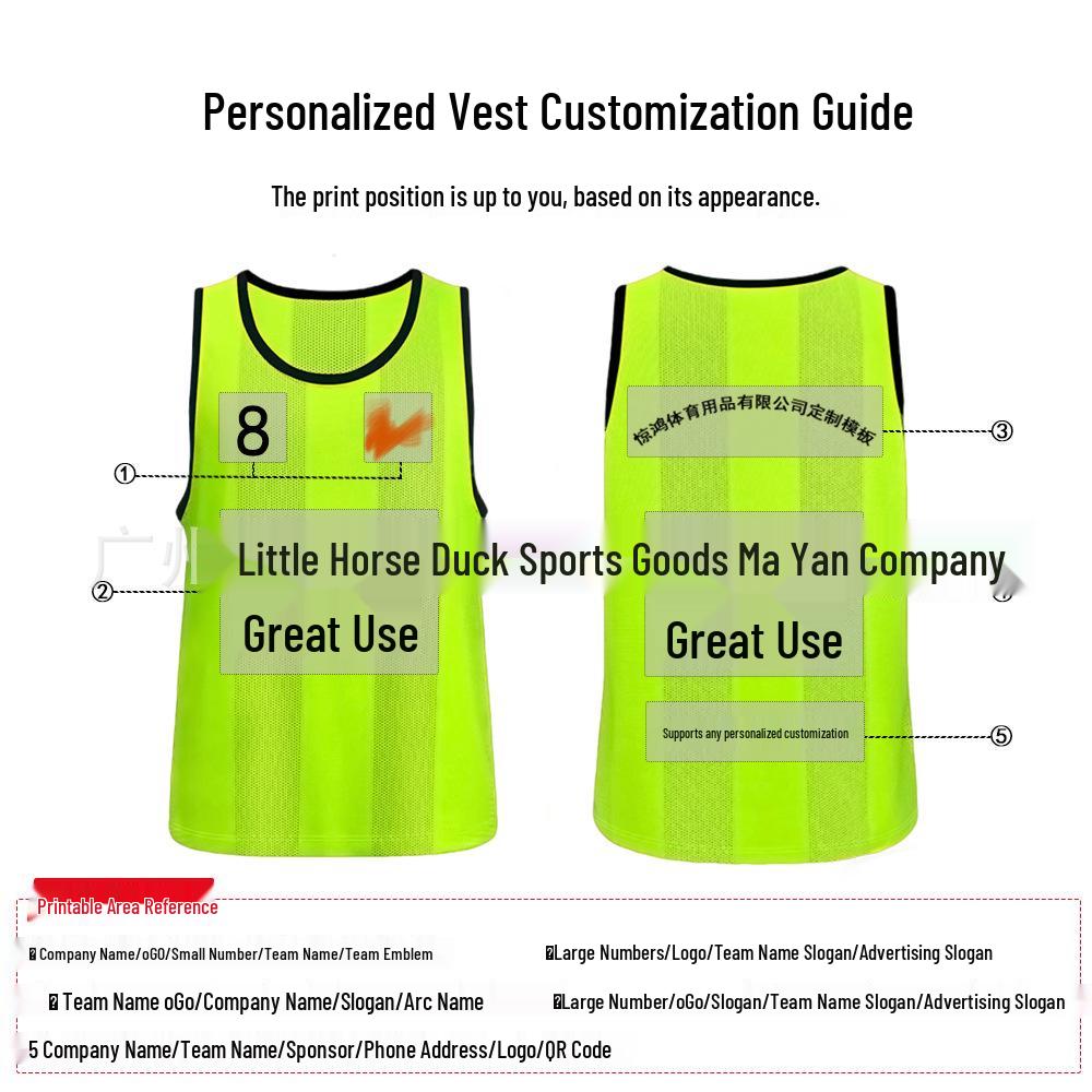 Striped Mesh Training Vest for Team Sports and Student Activities