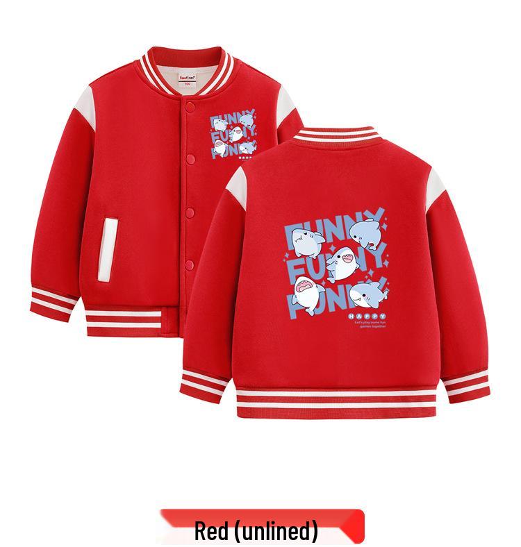 Baseballjacke mit Fleecefutter für Jungen: 2026 Neue Herbst-/Winter-Dicke Warme Lässige Oberbekleidung