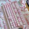 MAIMOOO Keycaps Jk Girl Theme Pink Plaid Cherry Pbt Custom Keyboard Keycaps For Diy Aula F75 F87 F99 / Ajazz