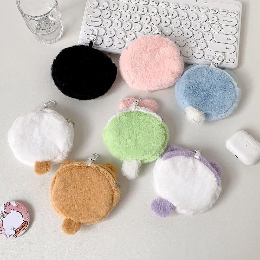 Plush Badge Ita Bag Cartoon Photo Storage Bag Mini Badge Holder Bag  for  Bluetooth Headset
