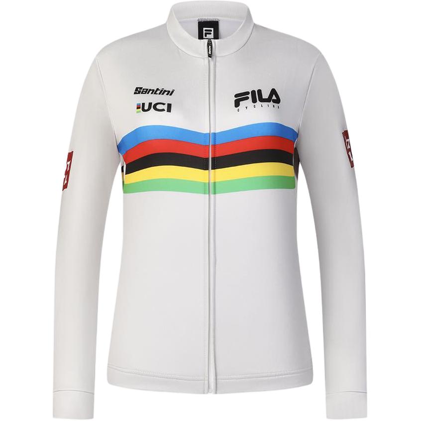 FILA Comfortable Slim Fit Stand Collar Long Sleeve Jacket Women jackets White A11W448504F-LK