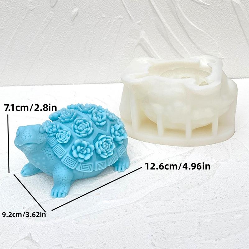 

3D Turtle Silicone Mold DIY Scented Candle Plaster Succulent Tortoise Resin Drip Gel Ornaments Mould Home Decoration Crafts