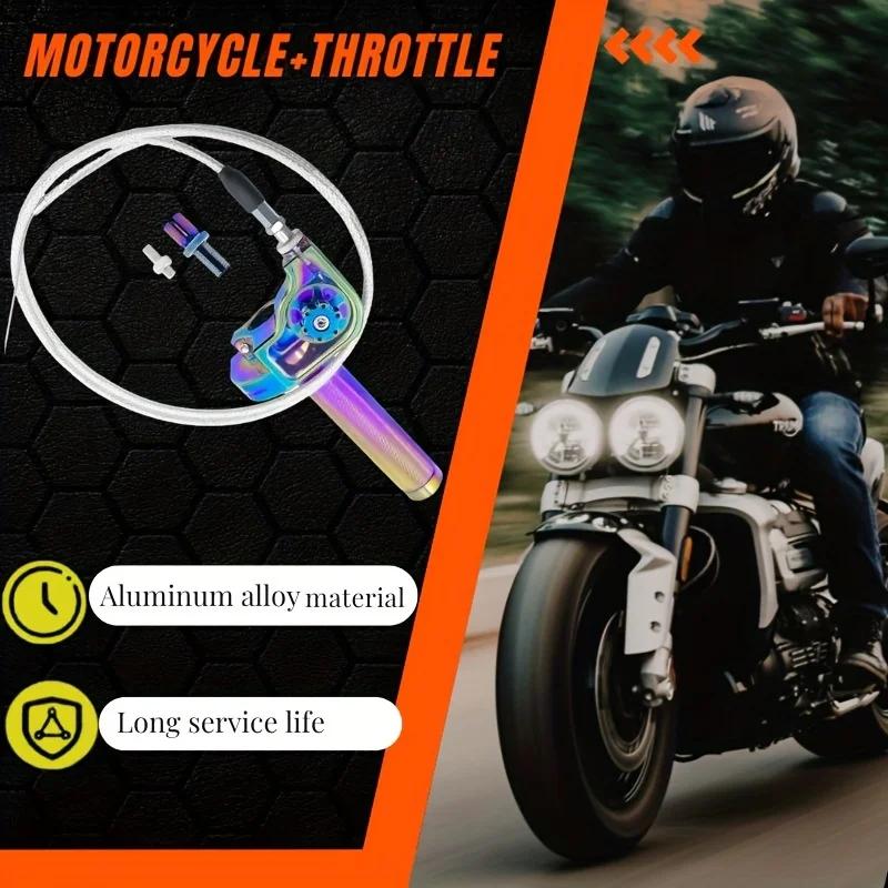 22mm CNC Aluminum Accelerator Throttle Twist Grips Throttle Cable For 50 70 110 125 250 350 Dirt Bike Motorcycle Parts,Colorful..