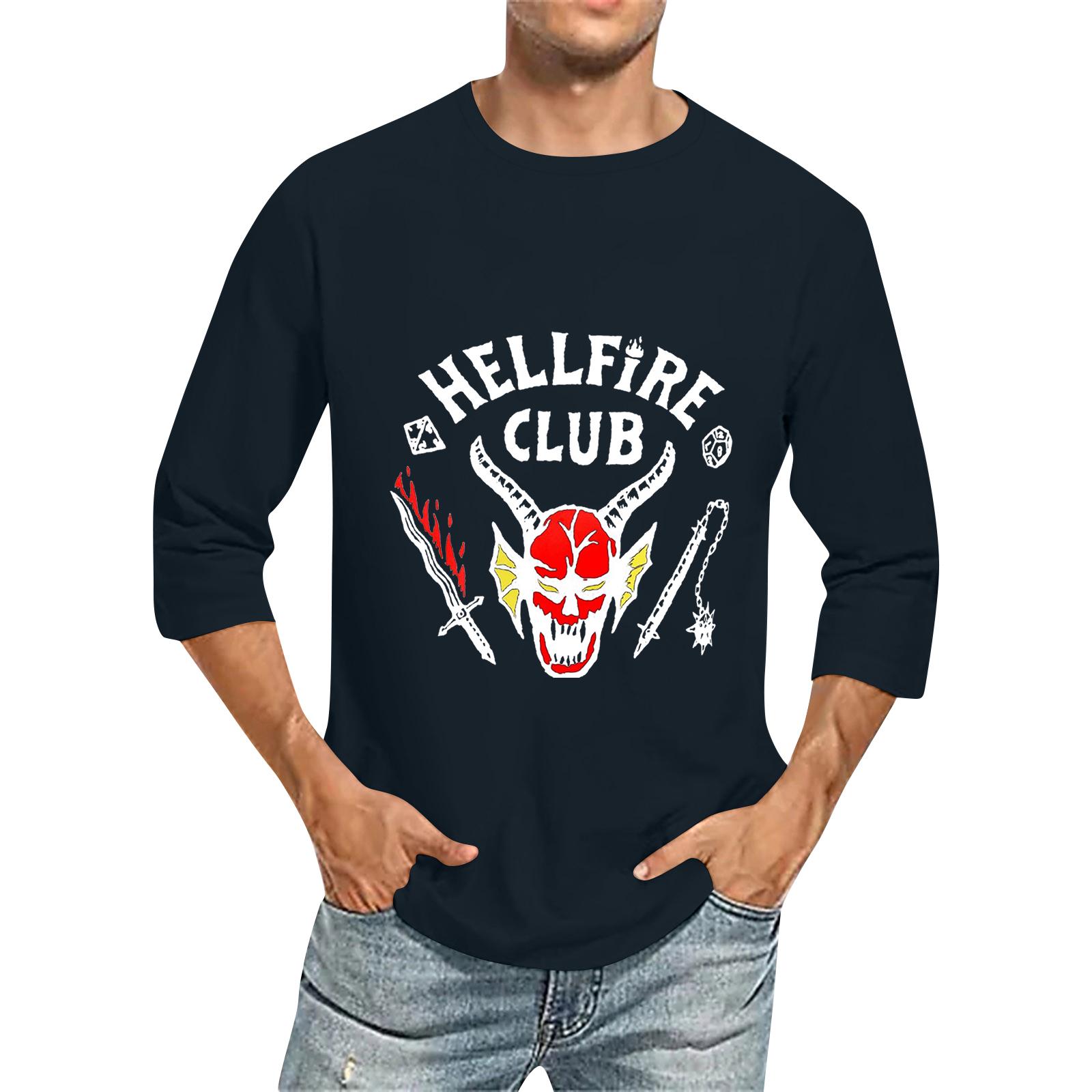 

Men s Fashionable Casual Three-Quarter Sleeve Printed T-Shirt With Round Neck XXL Темно-синій