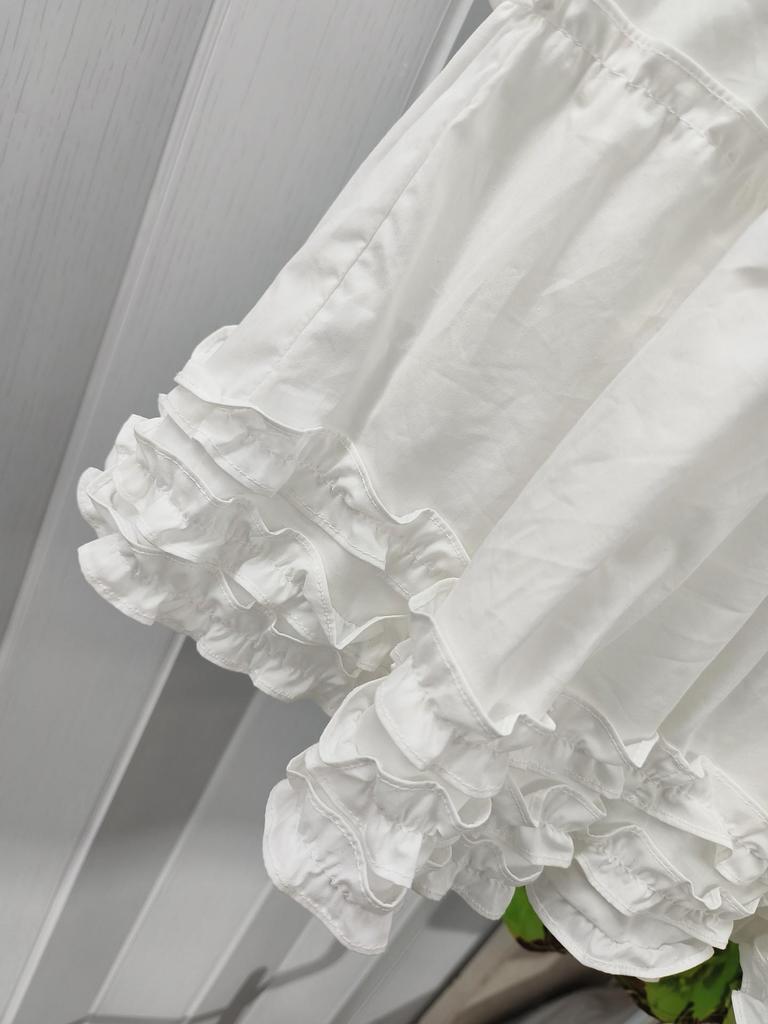Spring/Summer 2026 High-Waisted Korean Style Ruffled Lace Cake Skirt