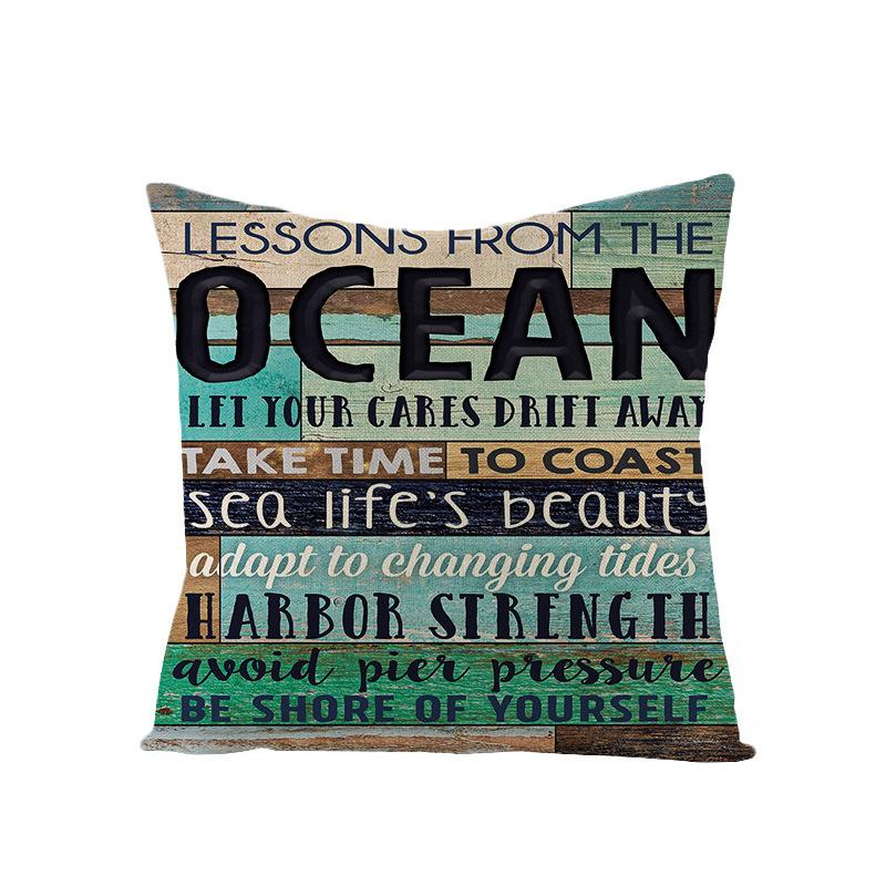 Retro Letter-printed Throw Pillow Covers Polyester Home Sofa Cushion Cover Home Living Room Bedroom Headboard Cushion 60x60cm