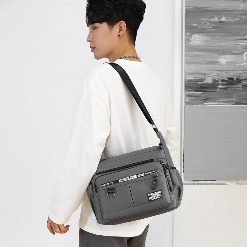 Herreveske med stor kapasitet, skulderveske, slitesterk ryggsekk, veske med flere lommer, business casual herre-crossoverveske