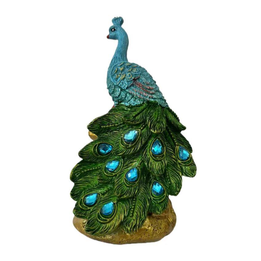 

1 Piece of Artistic Peacock Resin Craft Sculpture Ornament, Feng Shui Home Decoration, Luxurious Decoration for Living Room, Foyer, and Wine Cabinet
