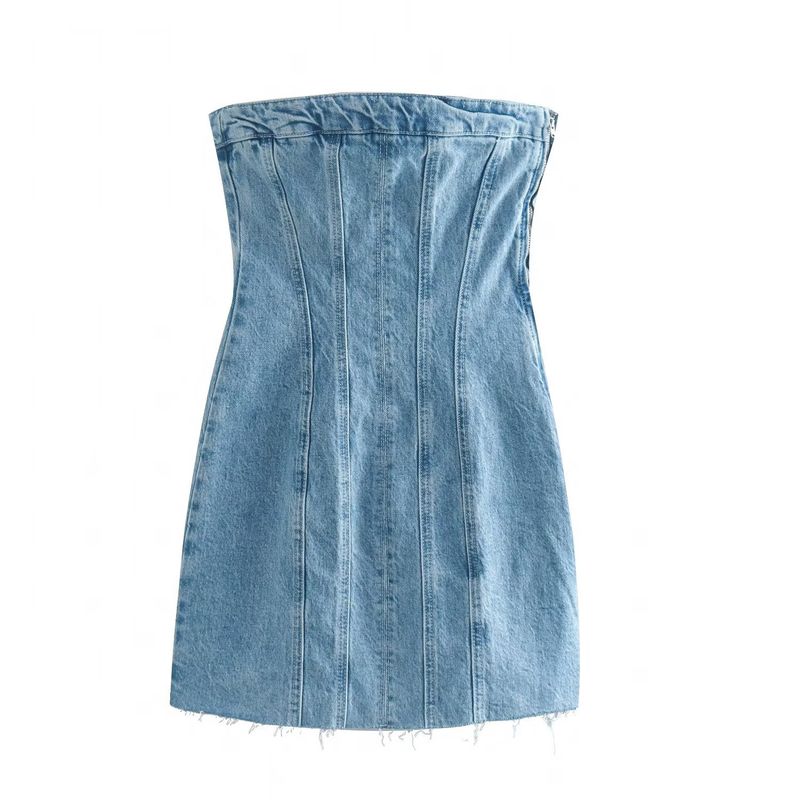 

Women s Kaslead New Arrival Silm Denim Dress Light Blue L