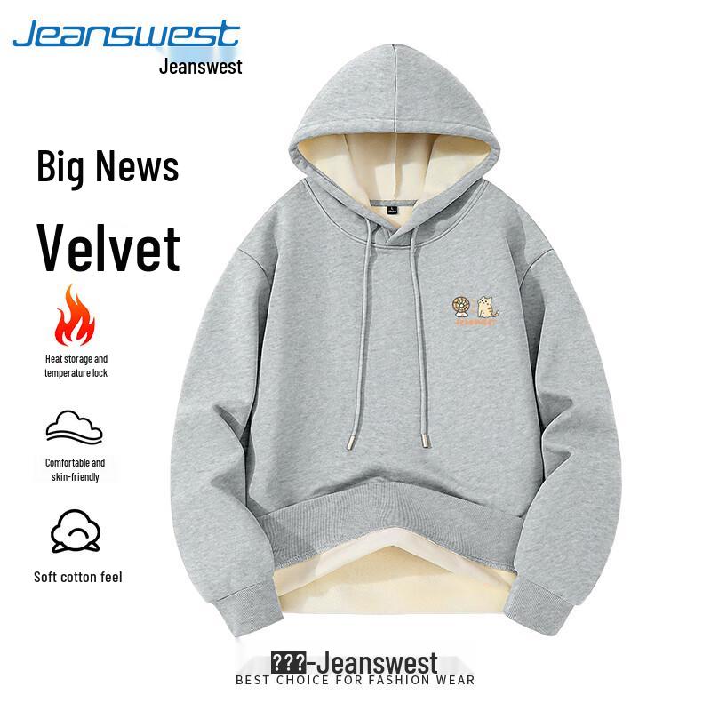

Толстовка с капюшоном с мультяшным принтом кошки Jeanswest 2025 Зима 2XL