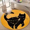 1pc Cat Stars Office Round Area Rug, Under Office Chairs Bedroom Living Room Home Decor, Room Deco