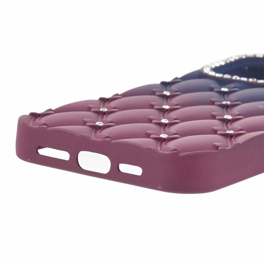 For iPhone 14 Pro Case Rhinestone Decor Rubberized TPU Phone Cover