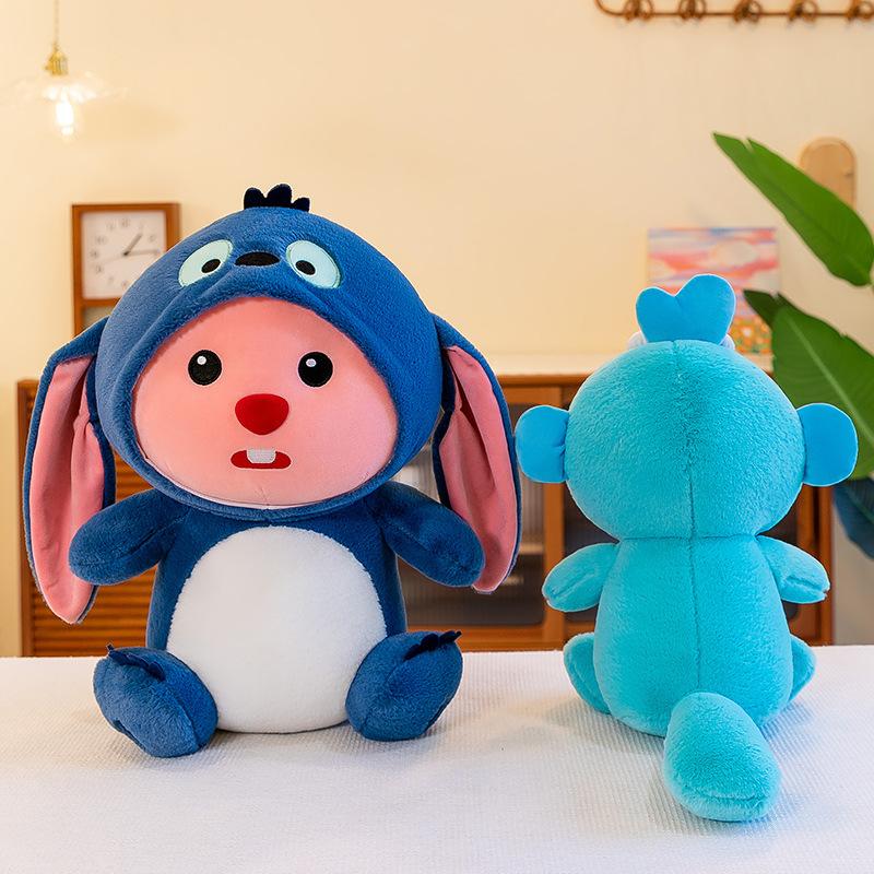 Hangyodon Stitch Transforms Into Doll Loopy Plush Toy Desktop Sofa Decoration Pillow Kawaii Peripheral Children's Birthday Gift