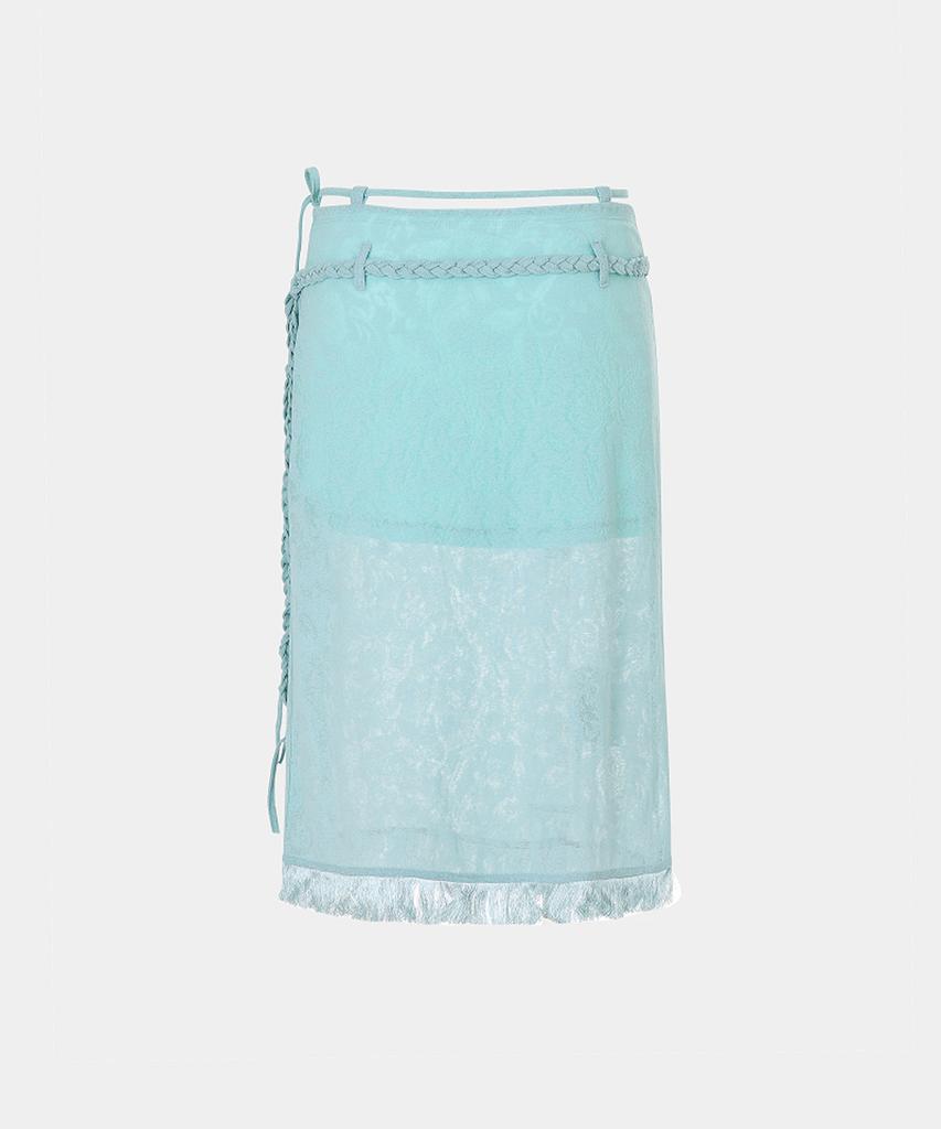 Lupeon Corsage Fringe Skirt / Corsage Fringe Skirt [Mint]