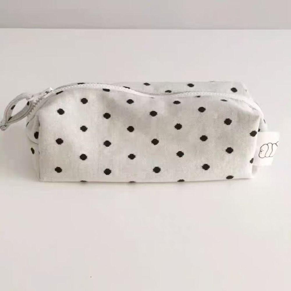 Süßes Federmäppchen Polka Dot Reißverschluss Schreibwarentasche Stifteaufbewahrungstasche Schulbüromaterial