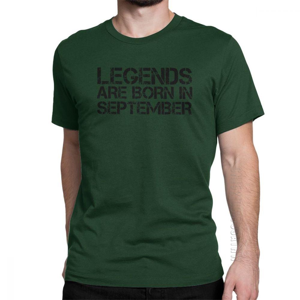 Legends Are Born In September Birthday T Shirts Anniversary Birth Tshirts Unisex Short Sleeves Plus Size Present Tee 100 Cotton