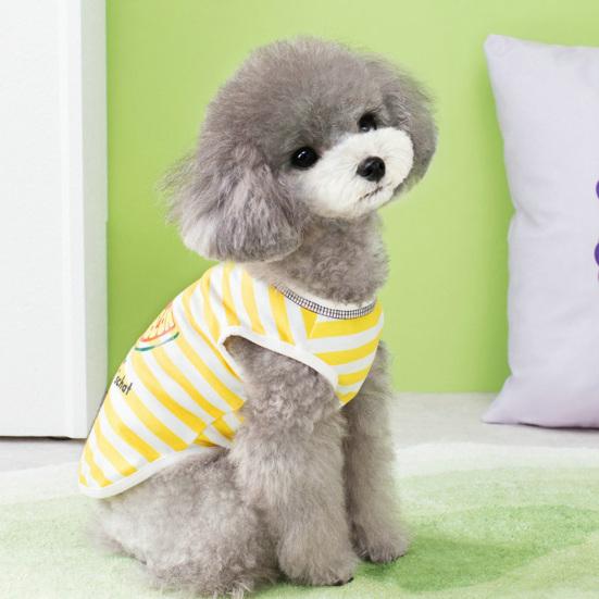 Hundeshirt, atmungsaktiv, schnell trocknend, hohe Elastizität, weiches Tragegefühl, Anti-Pilling, bequem, lässig, für Welpen, Hunde, gestreift, Heimtierbedarf