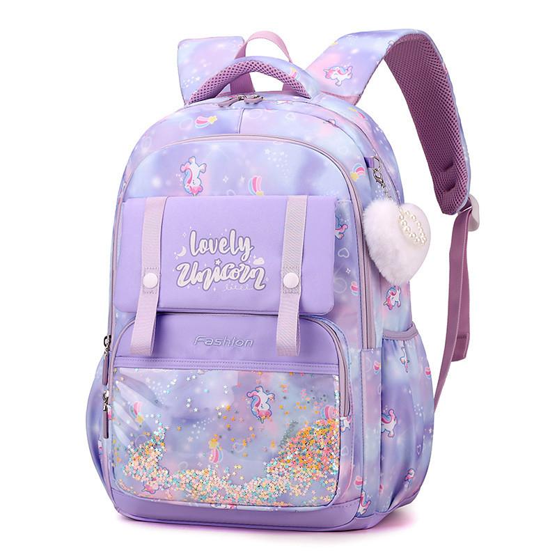 Printed Unicorn Rainbow Childrens Backpack Large Capacity Lightweight Schoolbag