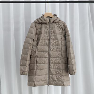 Light Down Jacket Women's Medium and Long 2024 Autumn and Winter New Korean Version Slim Fit Large Size Light Jacket Removal Cap