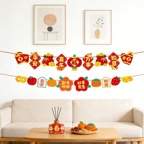 New Year Banner 2026 Happy New Year Banner Pre-Strung Glitter New Year Eve Party Banner Home Decoration