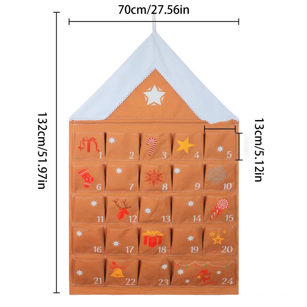 2025 Рождественские подвесные сумки для хранения за дверями, настенные, 24 дня, рождественский обратный отсчет, сумки для хранения для праздничного сезона